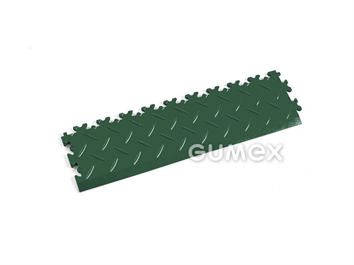 Nábehová hrana FORTELOCK 2015 k dlaždici FORTELOCK, hrúbka 7mm, 510x140mm, 92°ShA, dezén diamant, PVC, zelená